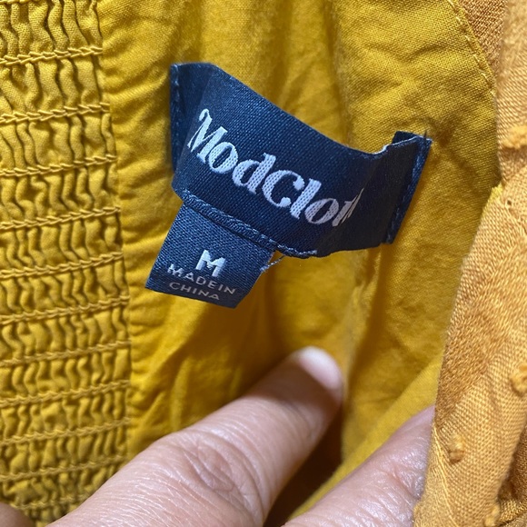 ModCloth Puff Sleeve Dress Fit & Flare Dress - Picture 3 of 4